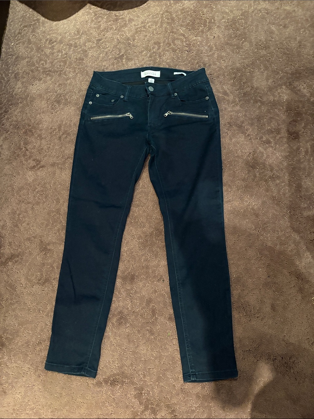 Kenneth Cole Reaction Navy Skinny Jeans with Front Zips
